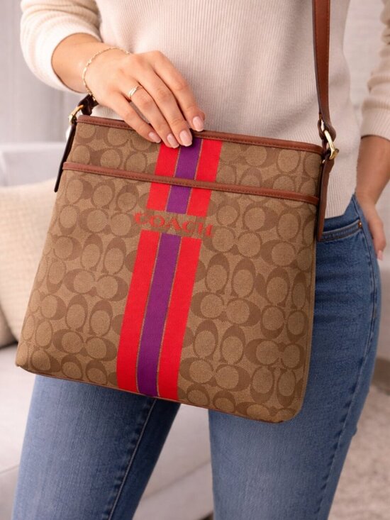 Coach Handbags - Coach Varsity Stripe File Bag F57897